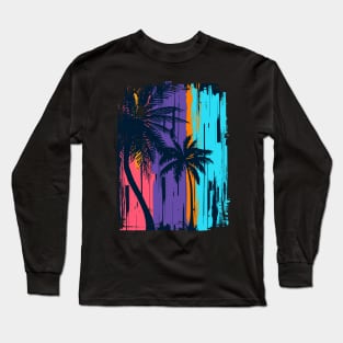 Colorful Beach Sunset Summer Design Long Sleeve T-Shirt